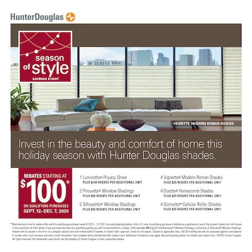 Hunter Douglas blinds sale