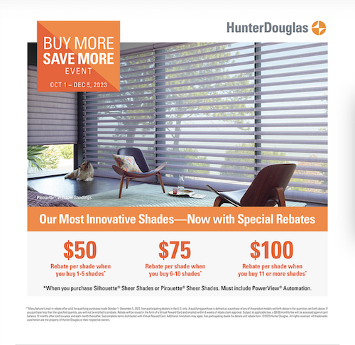 Hunter Douglas Shades Savings Event
